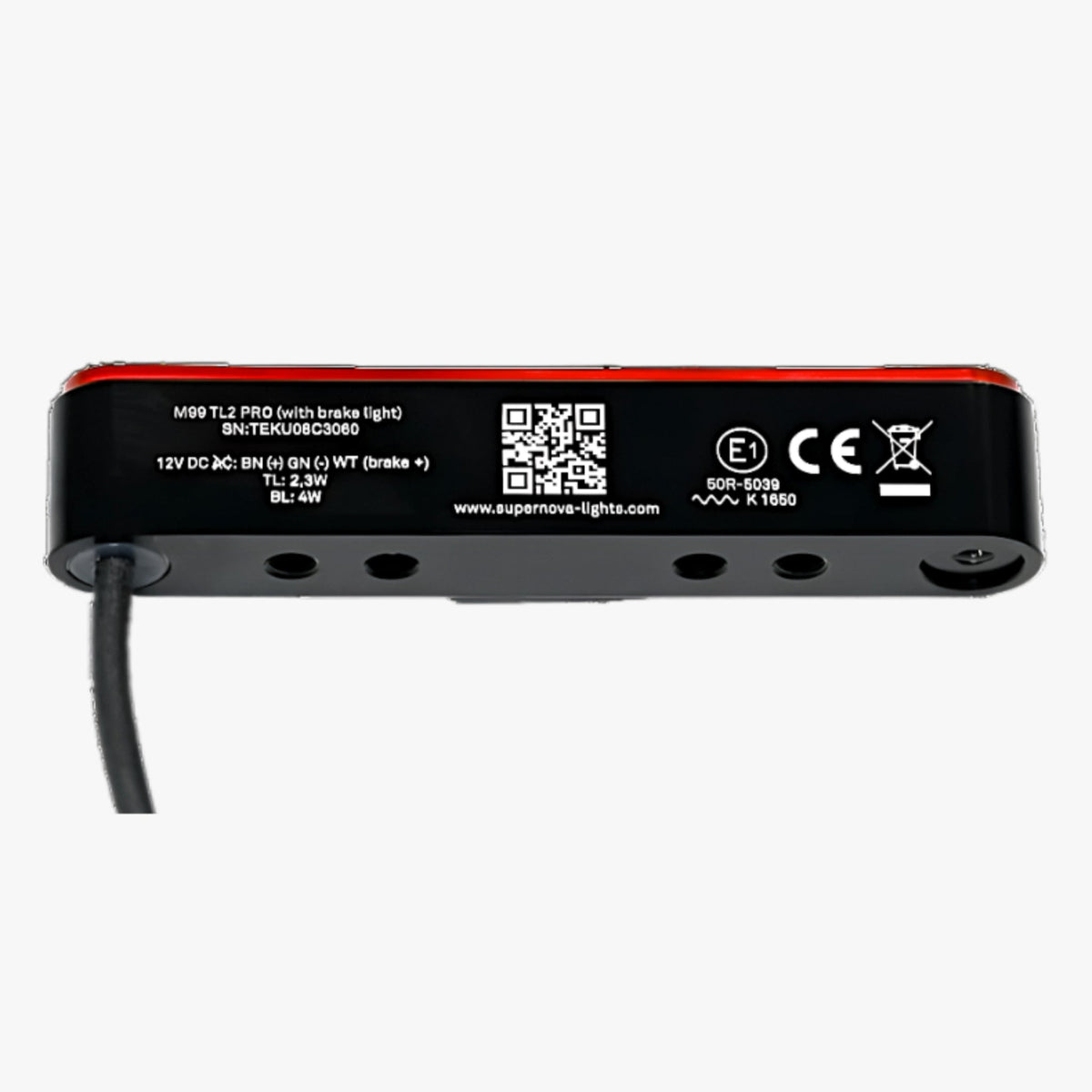 Feu Arrière Vélo SUPERNOVA E3 M99 2 PUR – LED 6V – Fixation Garde-boue – Neuf